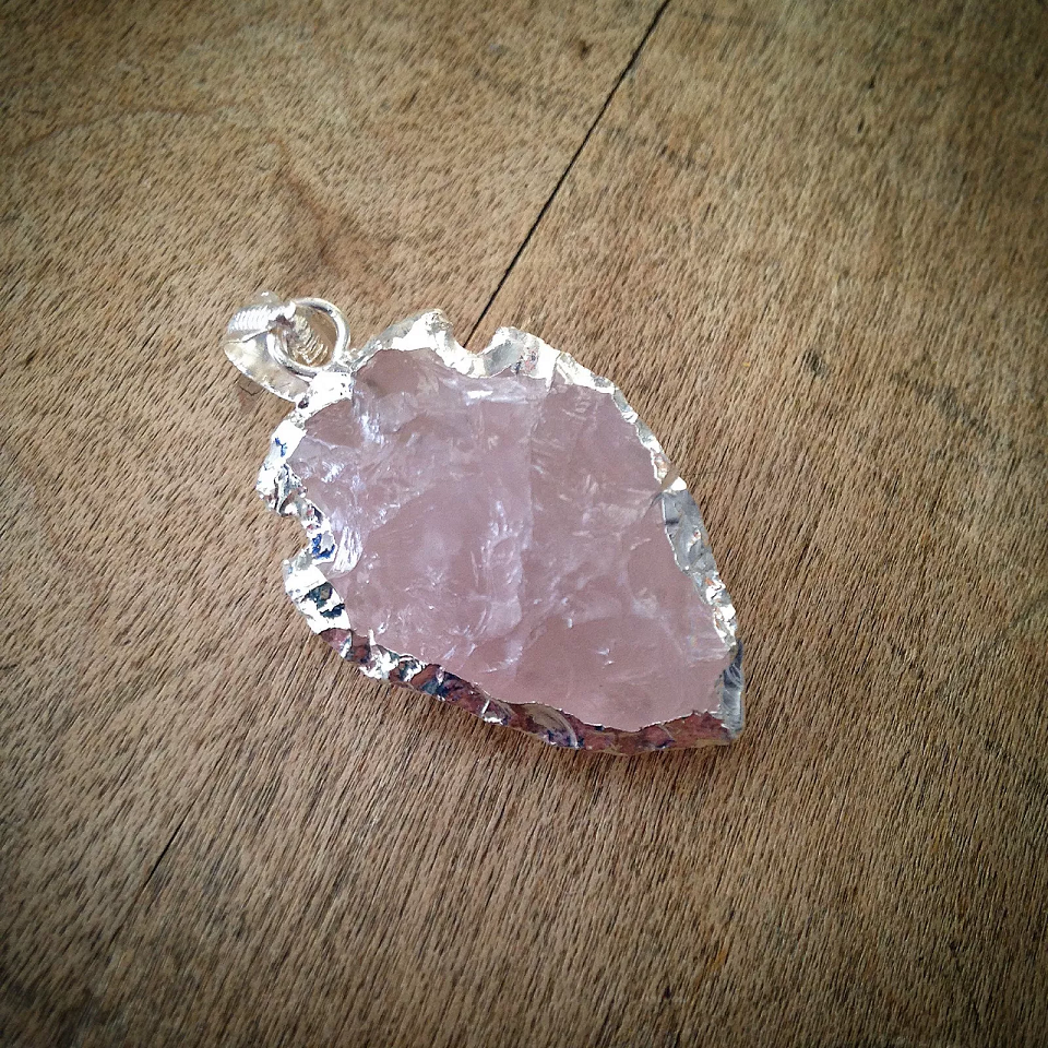 Arrow Pendant~Frame-Rose Qtz ~1pc