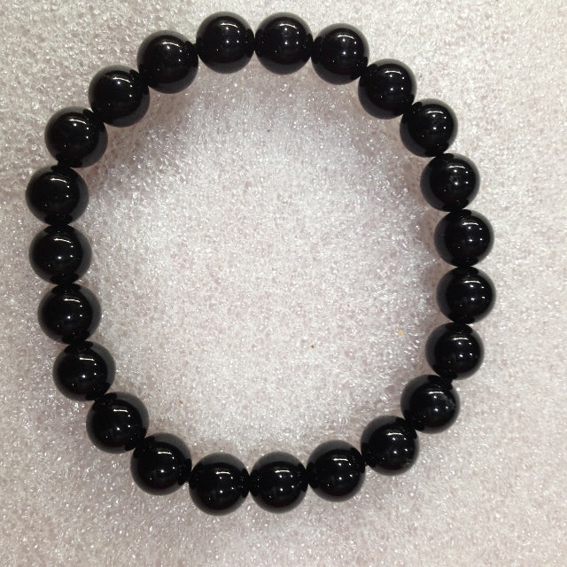 Black Obsidian Beads Bracelet - 8mm