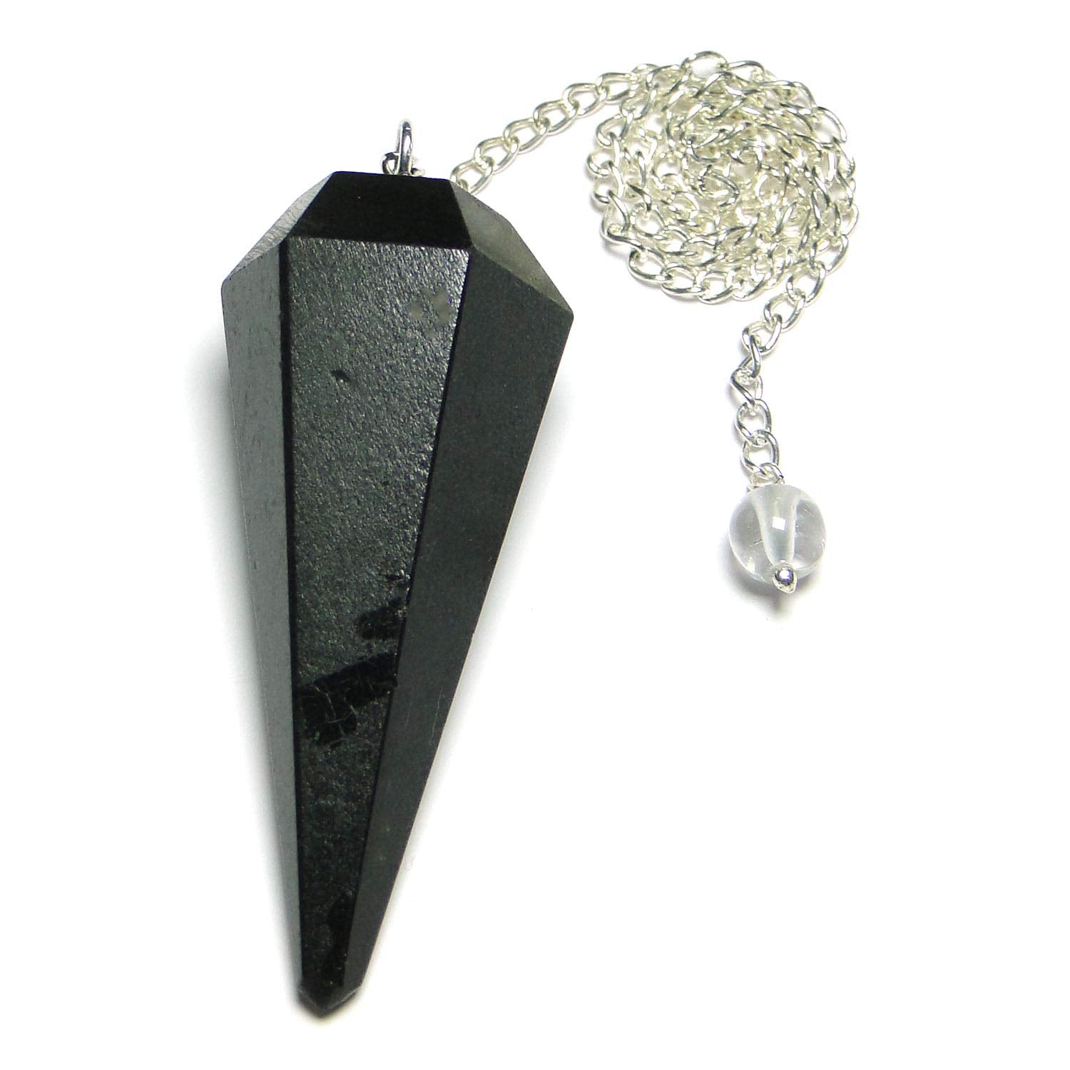 Black Tourmaline Faceted Pendulum