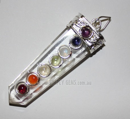 Flat Chakra Pendant - Clear Quartz