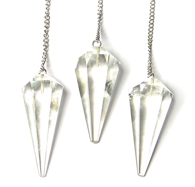 Clear Quartz - Faceted Pendulum