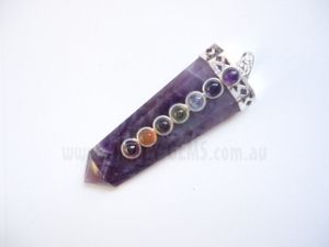 Flat Chakra Pendant - Amethyst