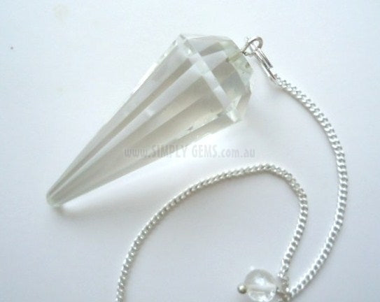 Clear Quartz - Faceted Pendulum
