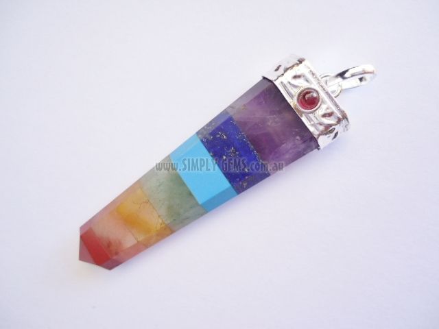 Flat Pendant Chakra with Garnet