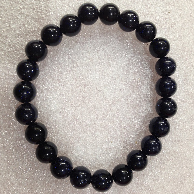 Goldstone Blue Beads Bracelet - 8mm