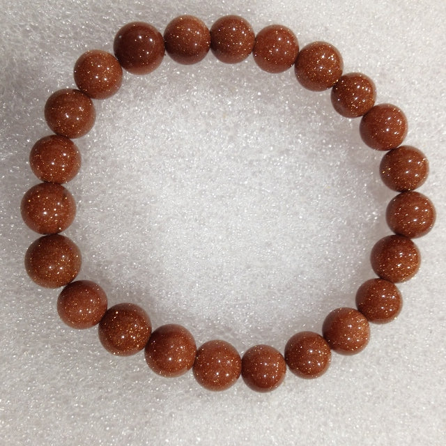 GoldStone Red Beads Bracelet - 8mm