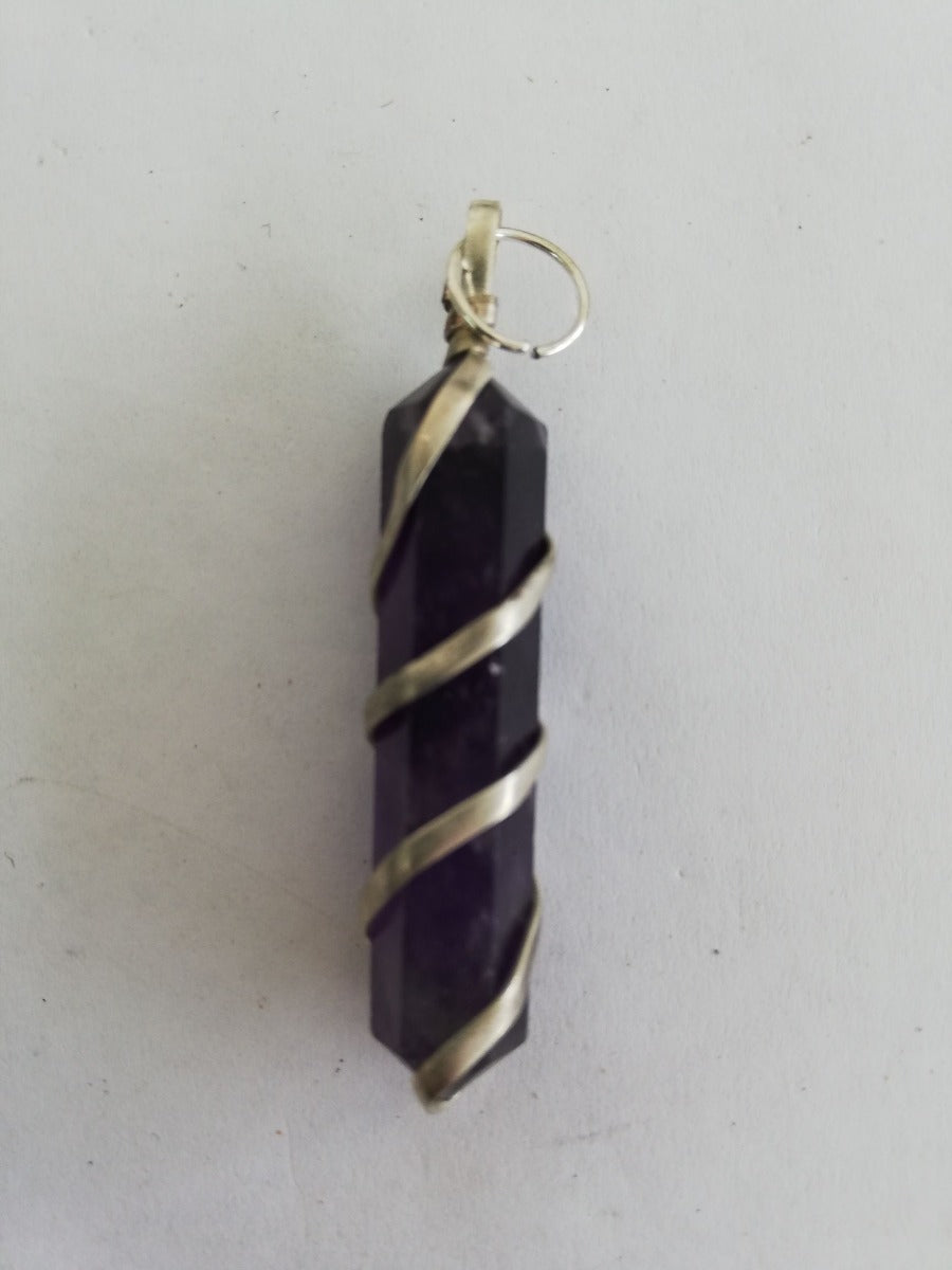 Amethyst - Wire Wrapped DT Point Pendant
