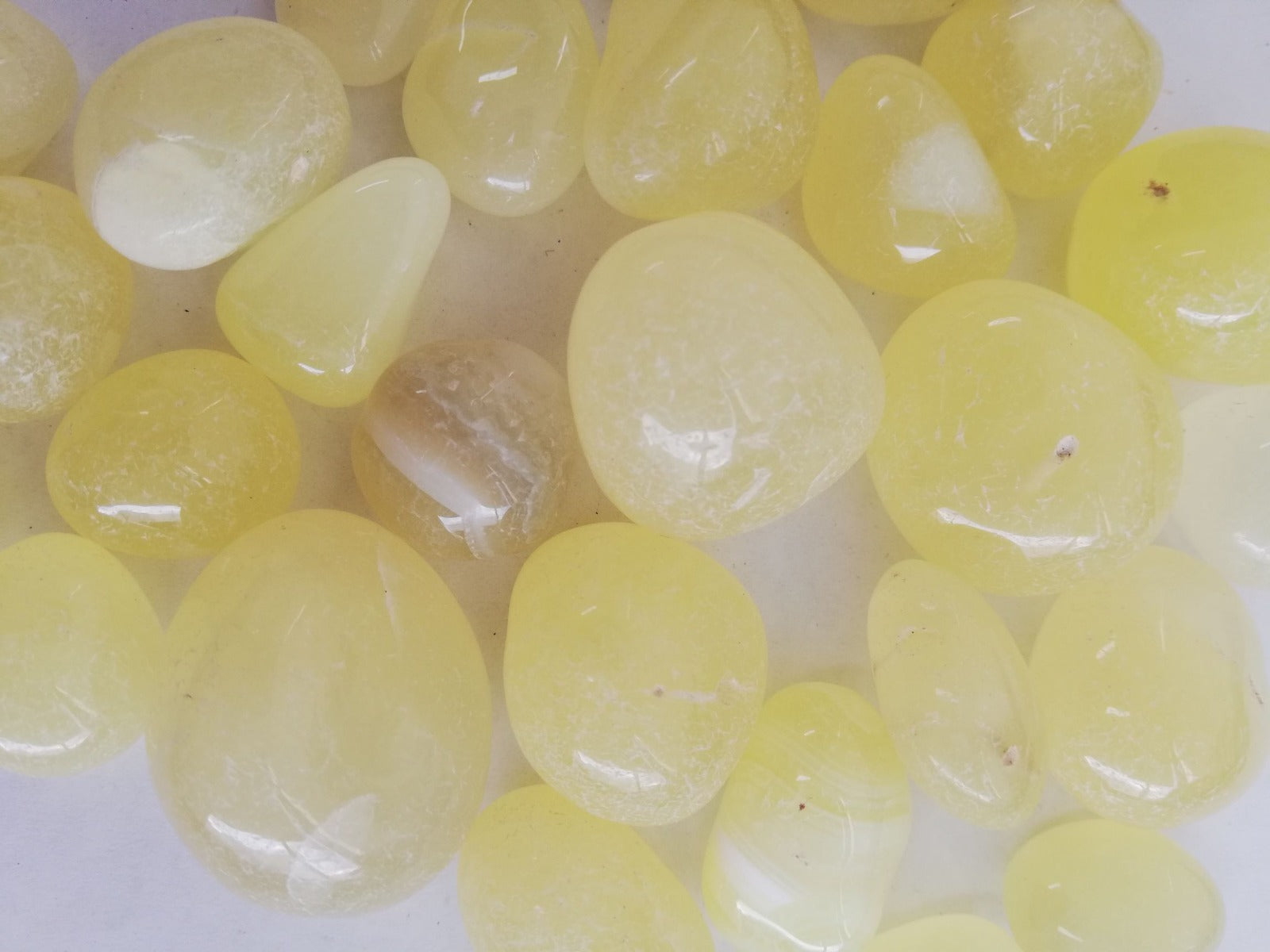 Neon Yellow Agate Tumbled - 250g