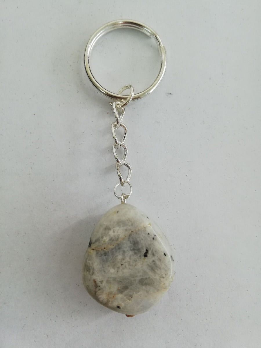 Rainbow Moonstone Tumble Keyring