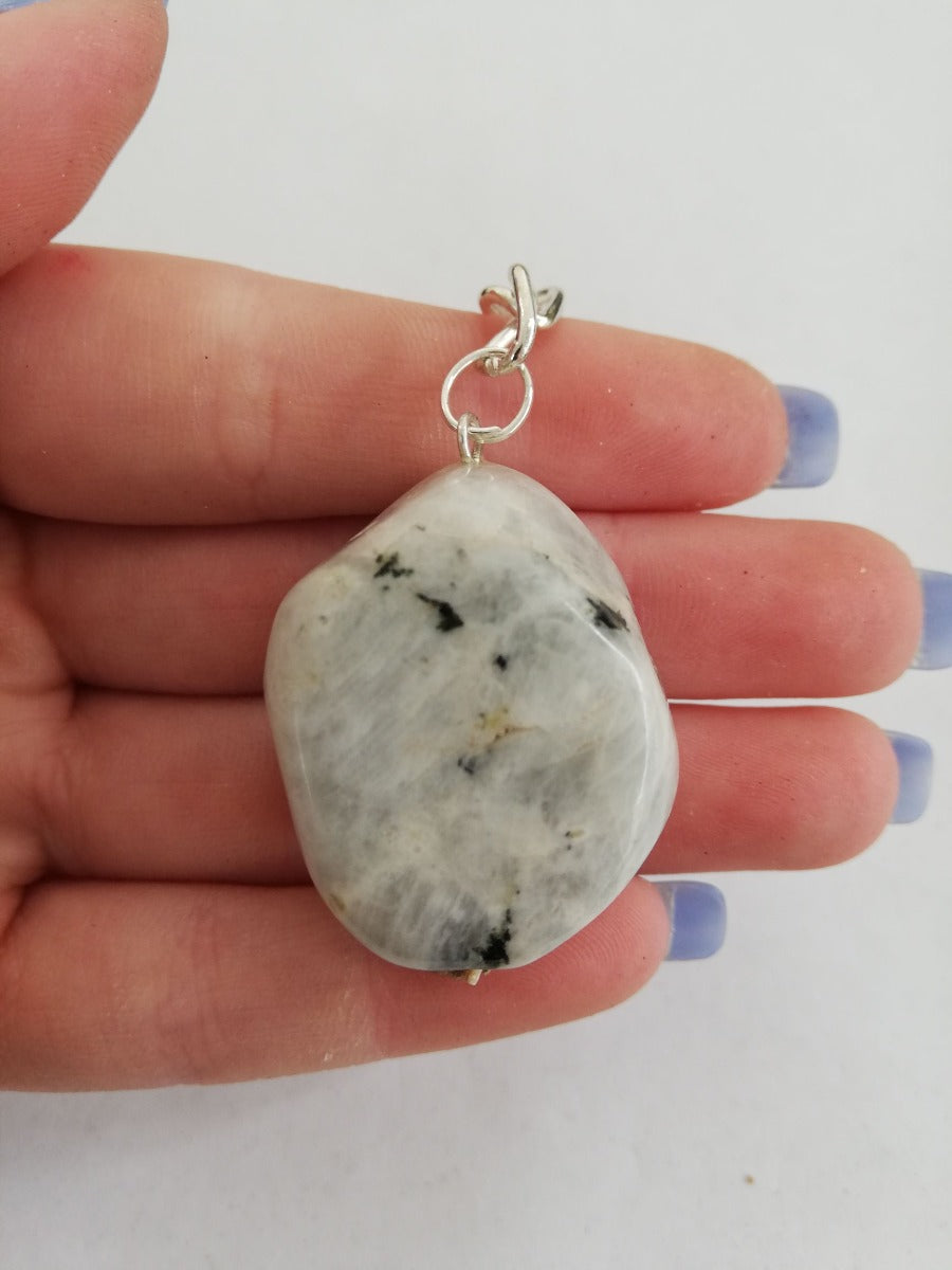 Rainbow Moonstone Tumble Keyring