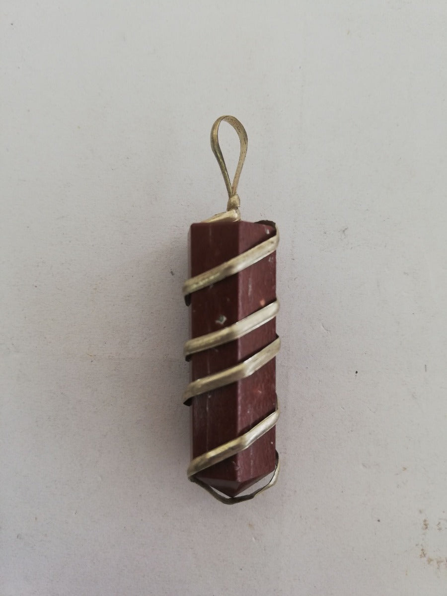 Red Jasper - Wire Wrapped Point Pendant
