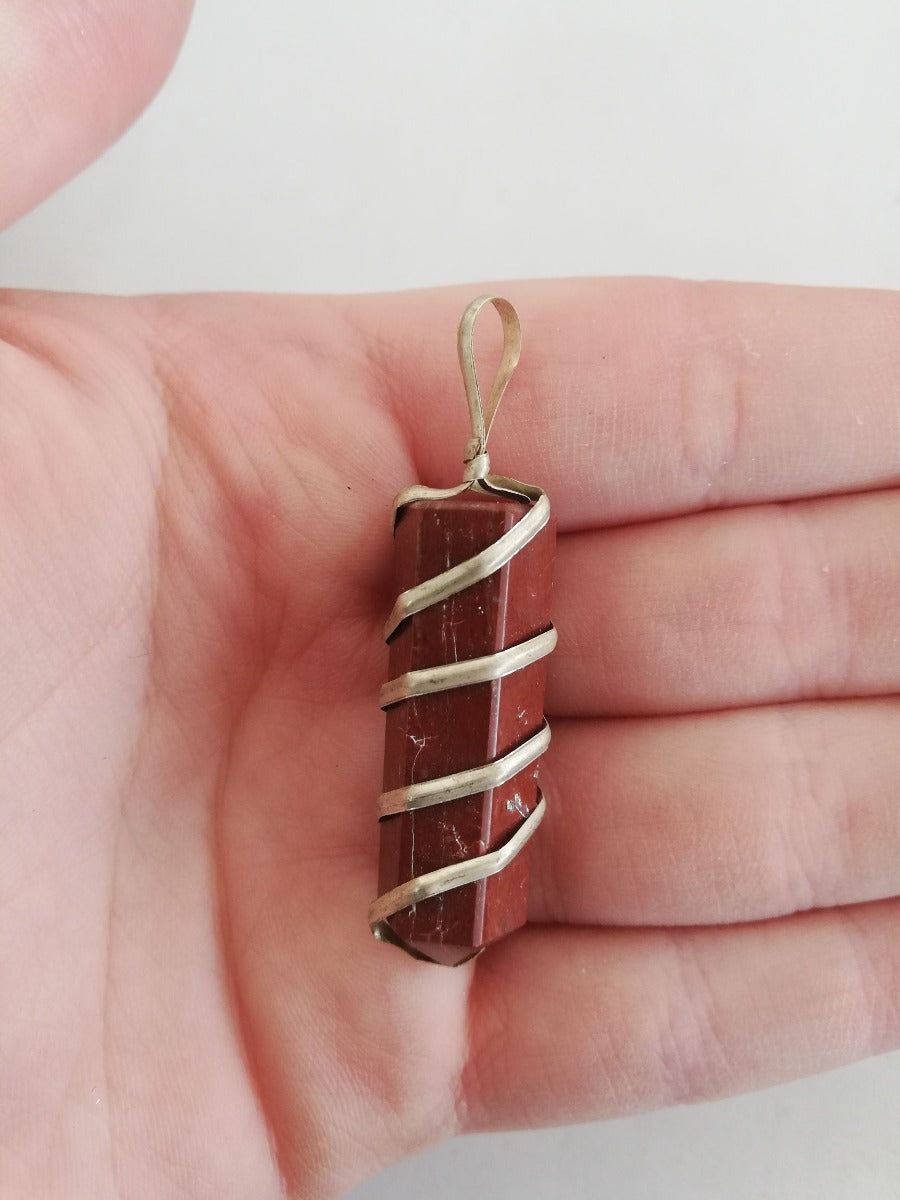 Red Jasper - Wire Wrapped Point Pendant