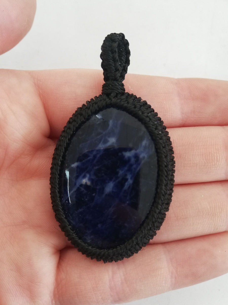 Macrame Pendant - Sodalite