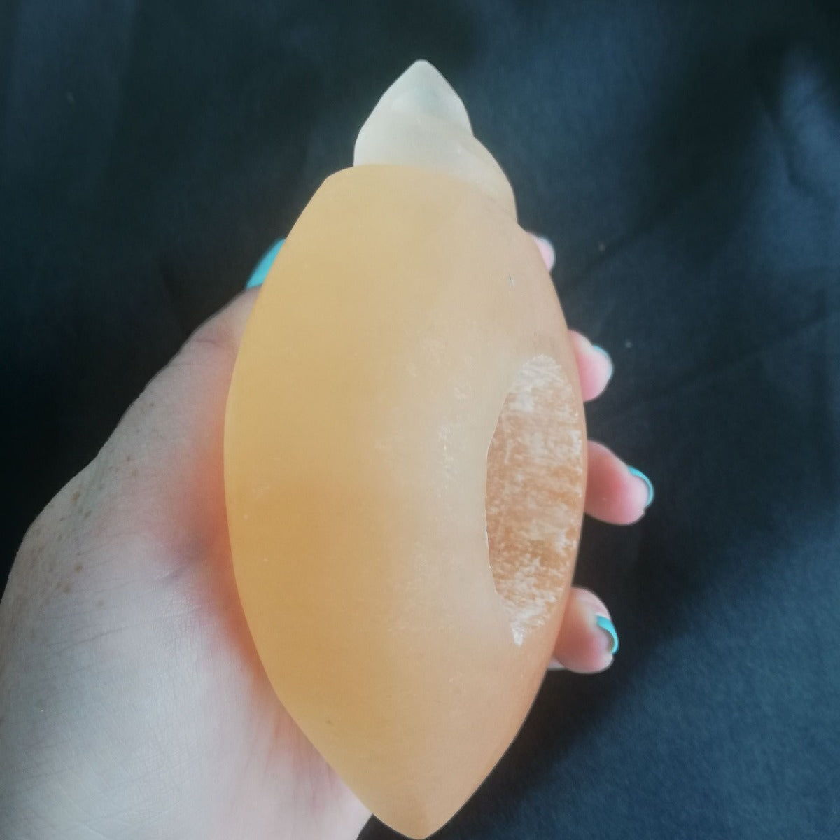 Selenite Tealight Holder - Shell - Peach