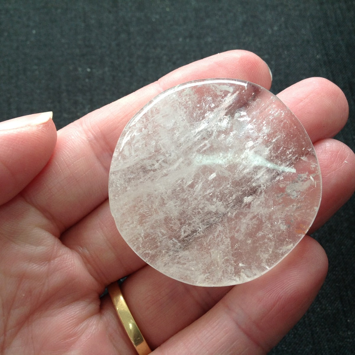 Pocket Palm Stone - Clear Quartz