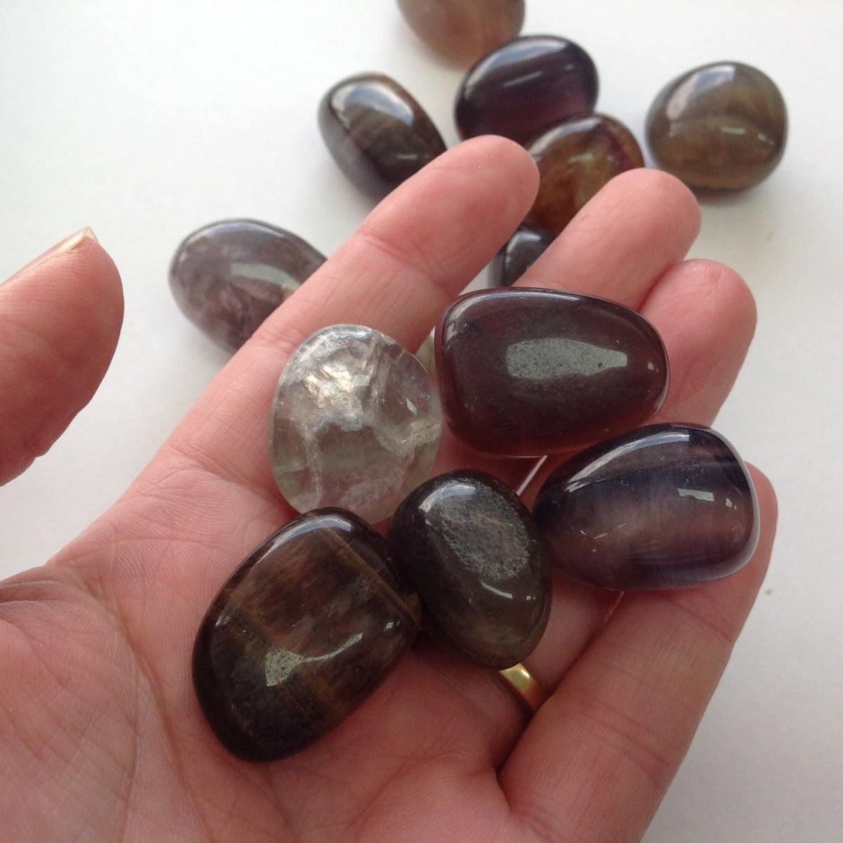 Fluorite Mix - Tumbled - 200gms (12-15pc)