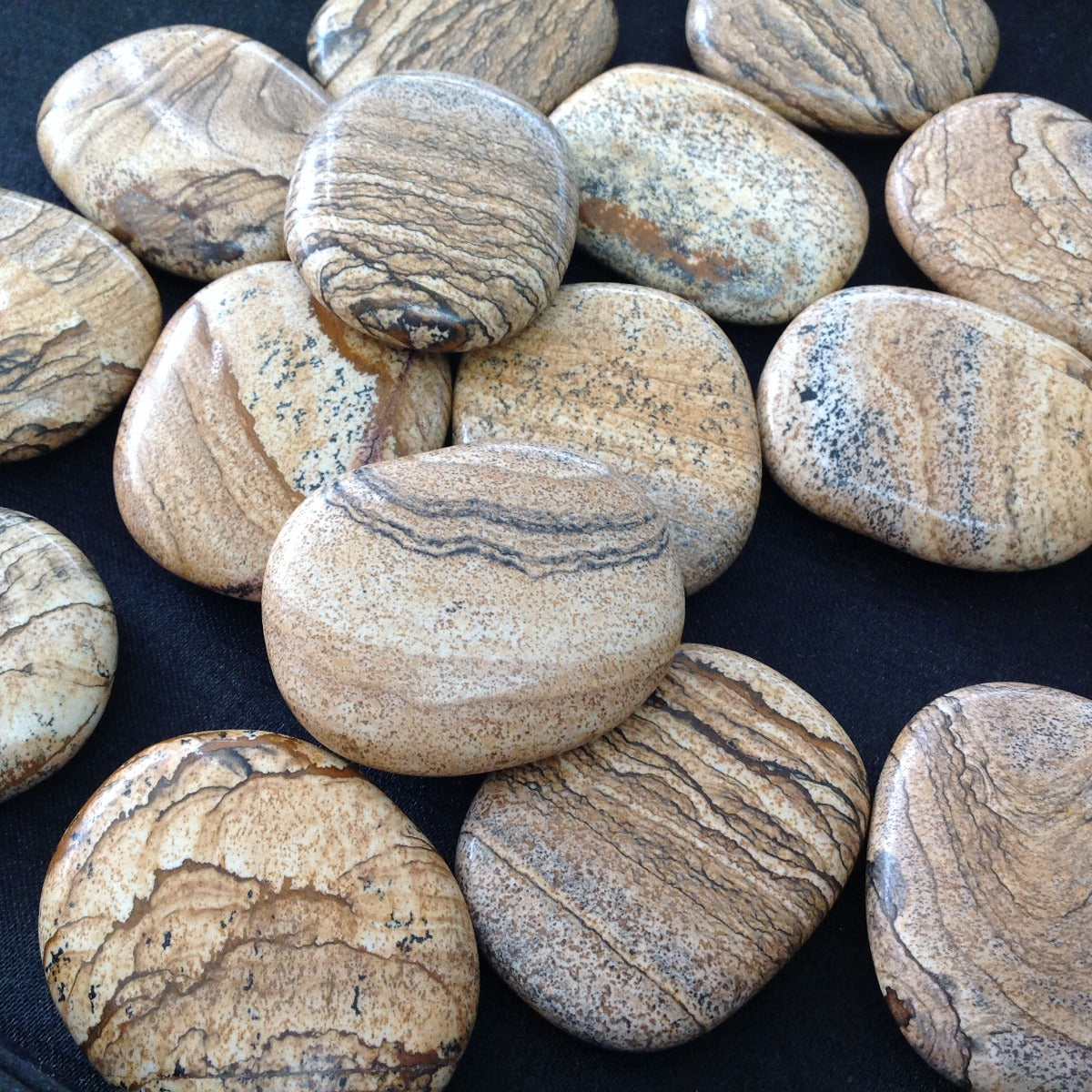 Pocket Palm Stone - Picture Jasper