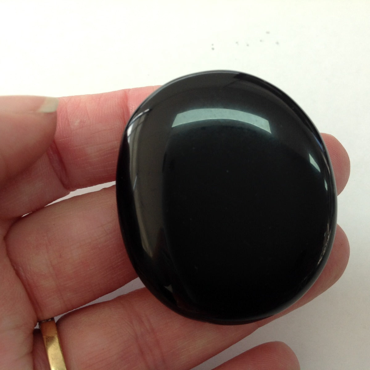 Pocket Palm Stone - Black Obsidian
