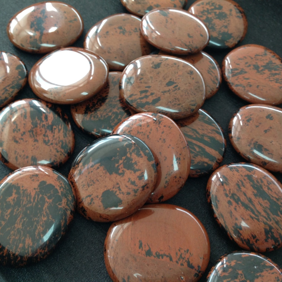 Pocket Palm Stone - Mahogany Obsidian