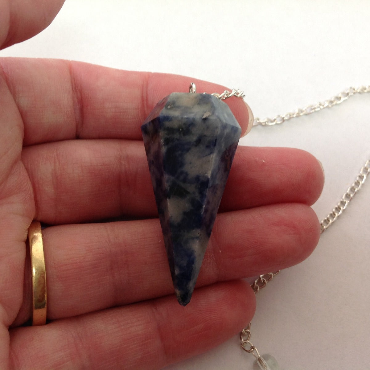 Sodalite Faceted Pendulum