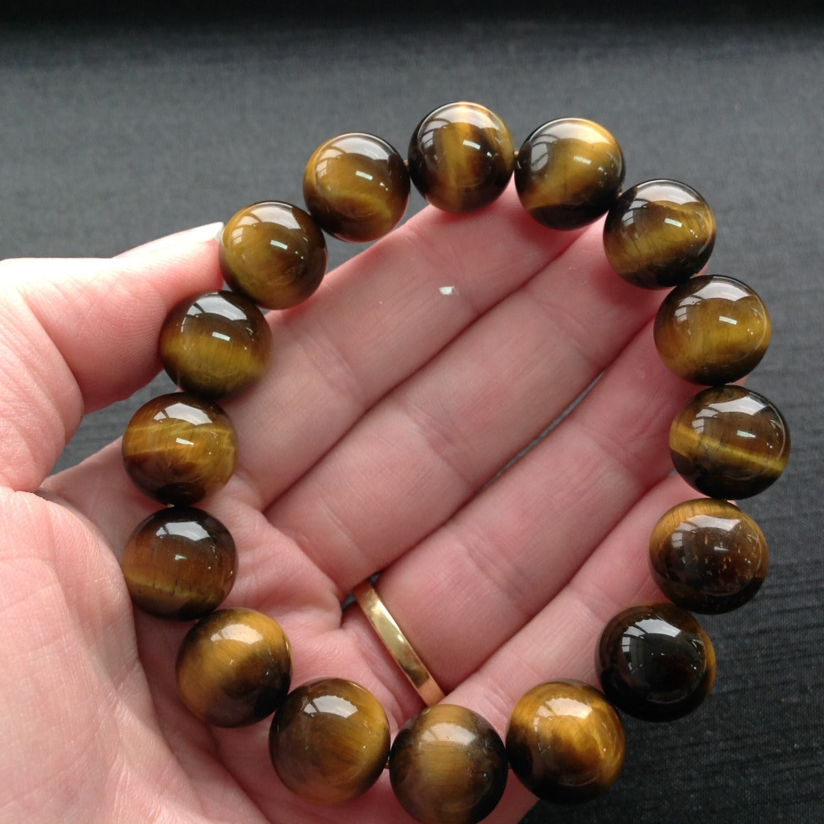 Tiger Eye Beads Bracelet - 12mm