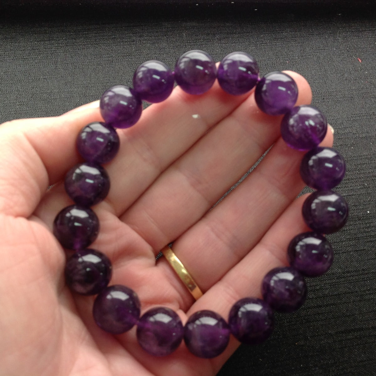 Amethyst Beads Bracelet - 12mm