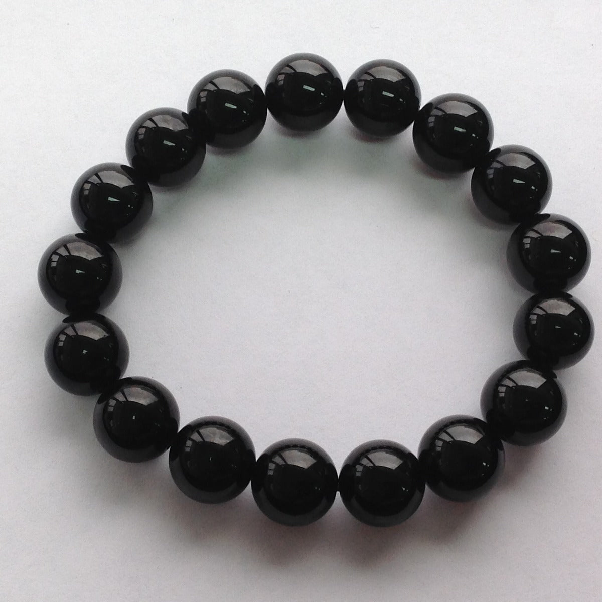 Black Obsidian Beads Bracelet - 12mm