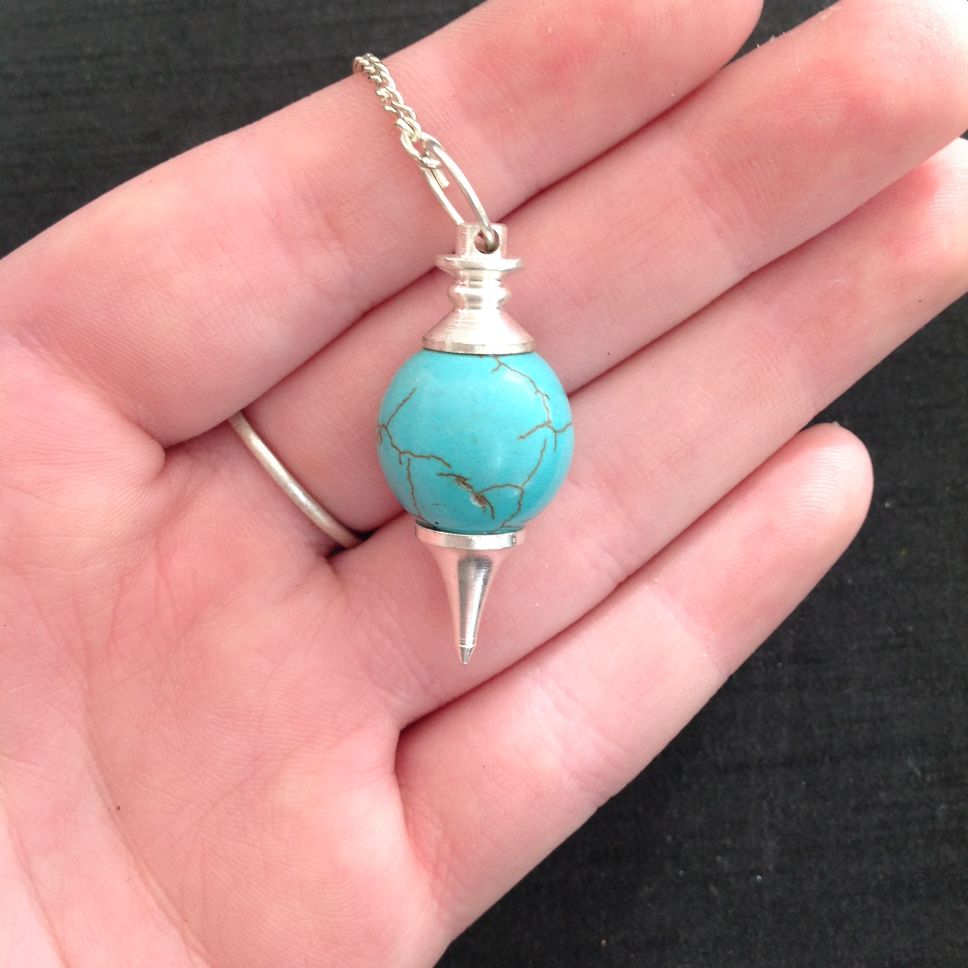 Dyed Blue Howlite Ball Pendulum