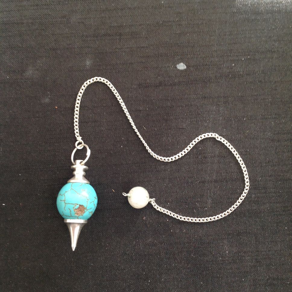 Dyed Blue Howlite Ball Pendulum