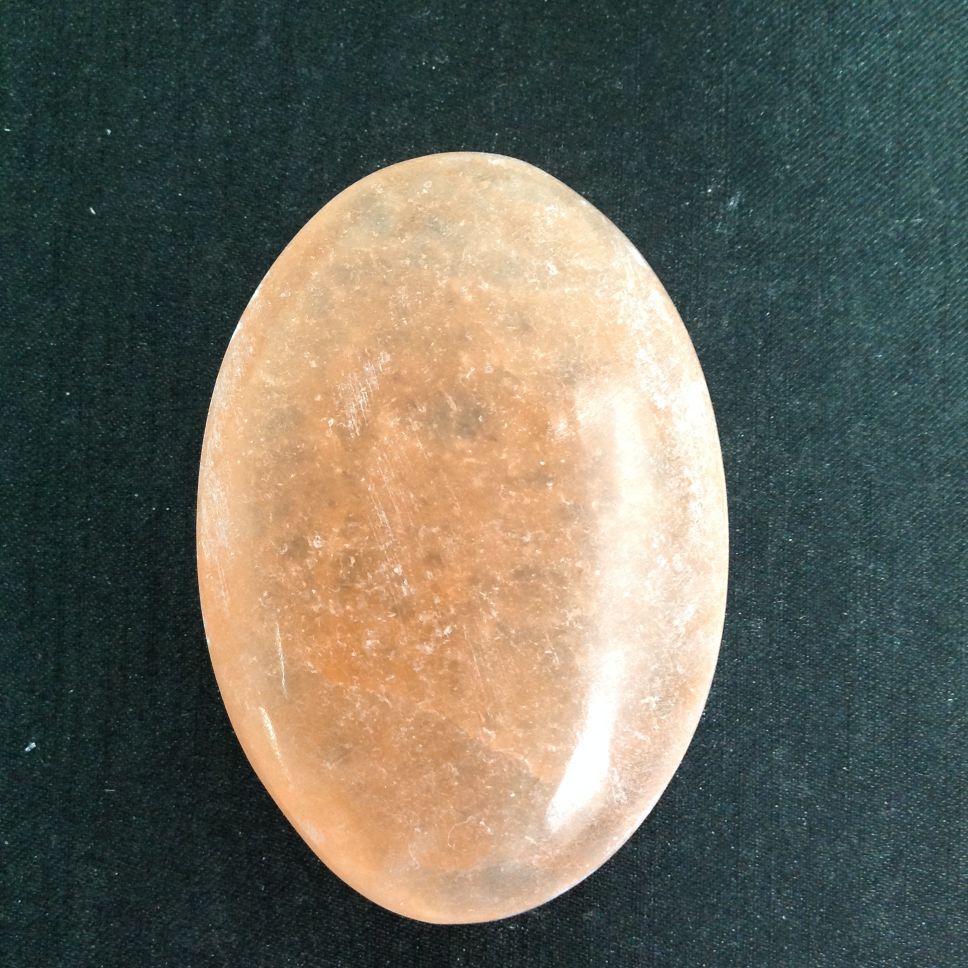 Selenite Palm Stone - Peach - Large