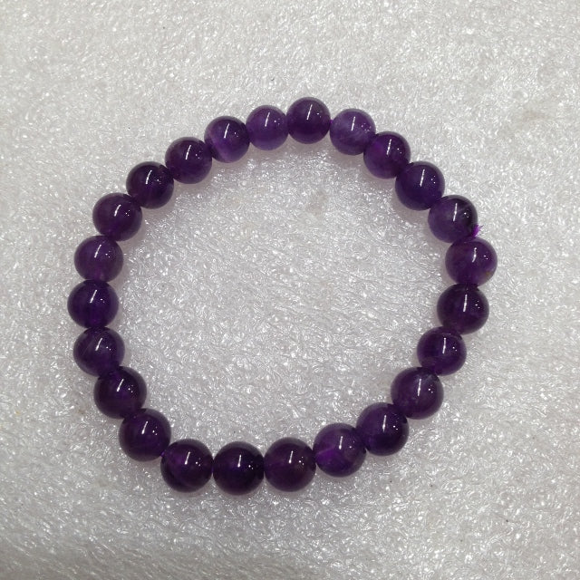 Amethyst Beads Bracelet - 8mm