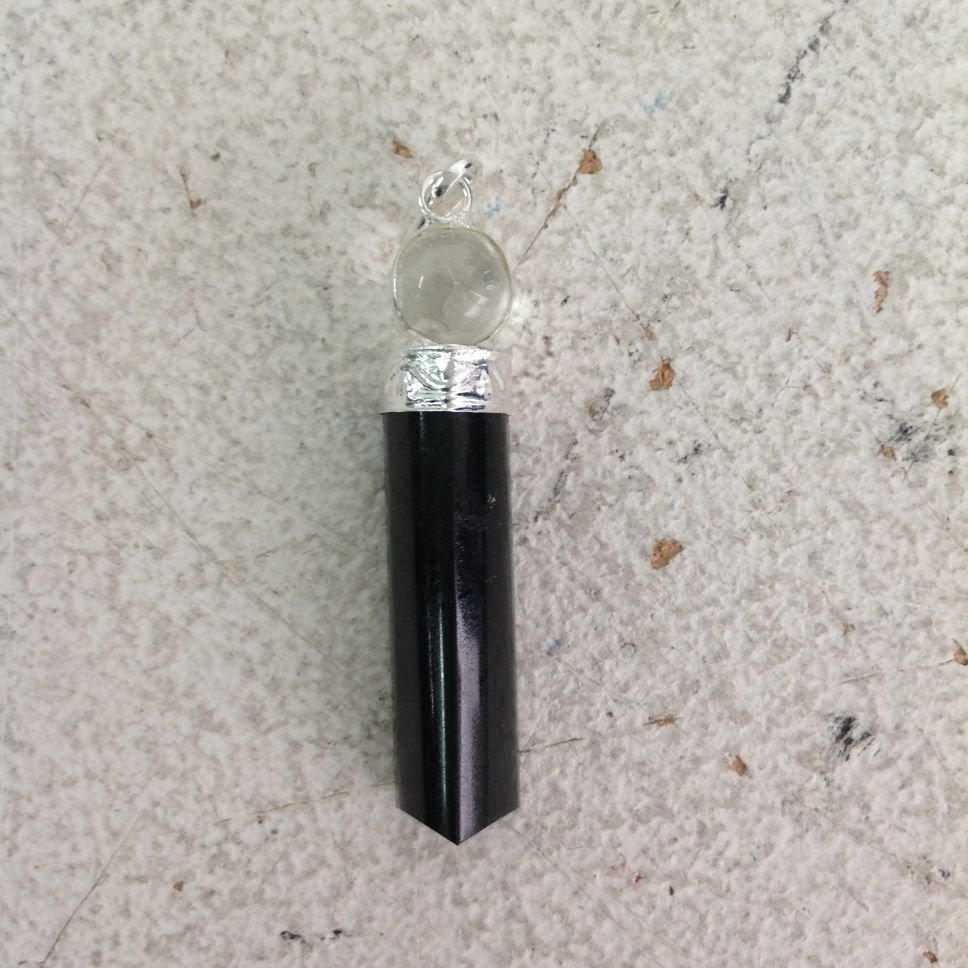 Black Tourmaline - Ball Point Pendant 