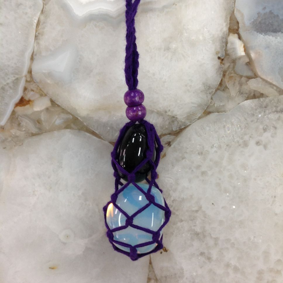 Net Cage Necklace - PURPLE