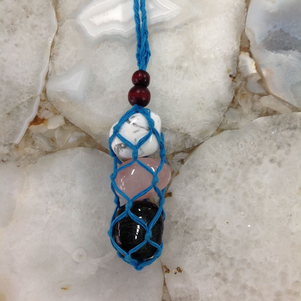 Net Cage Necklace - AQUA BLUE