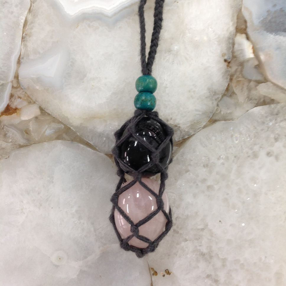 Net Cage Necklace - Dark Grey