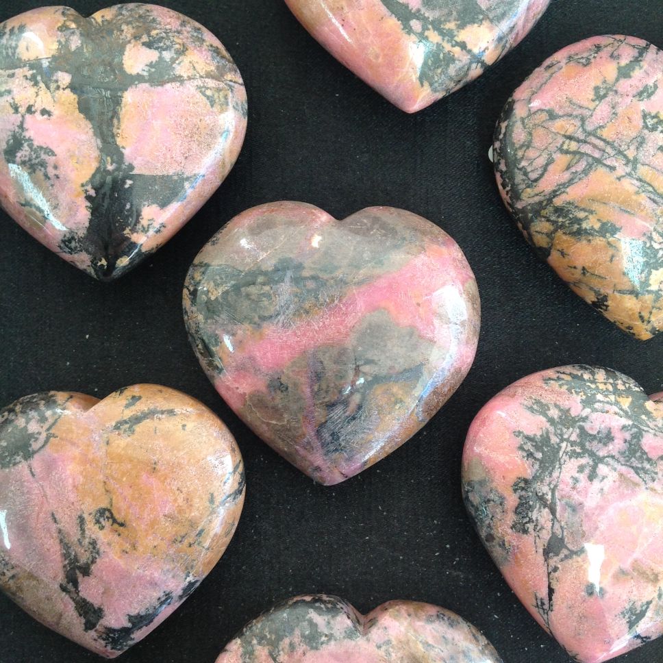 Rhodonite Heart - 6cm