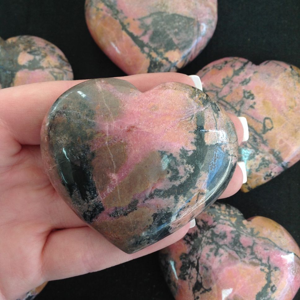Rhodonite Heart - 6cm