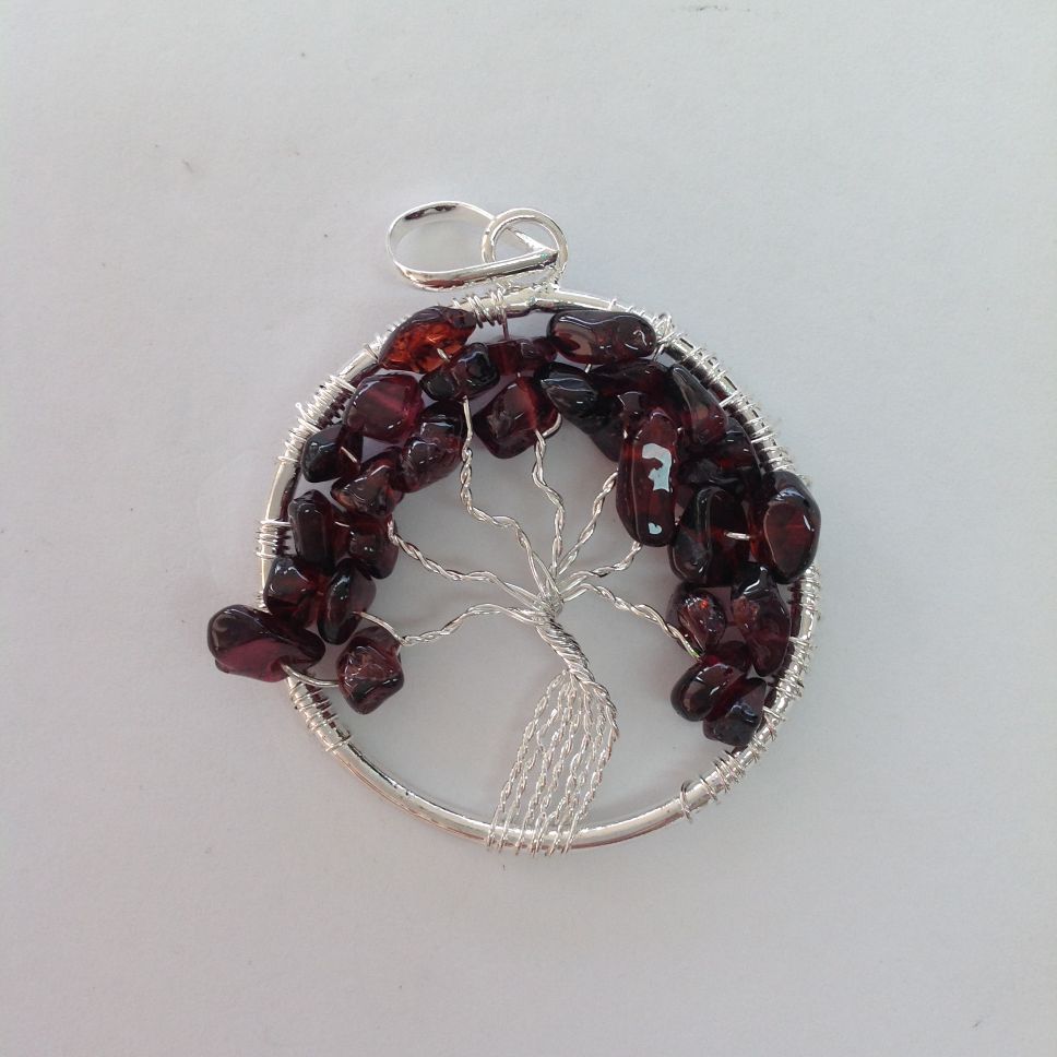 Pendant - Tree of Life - Garnet