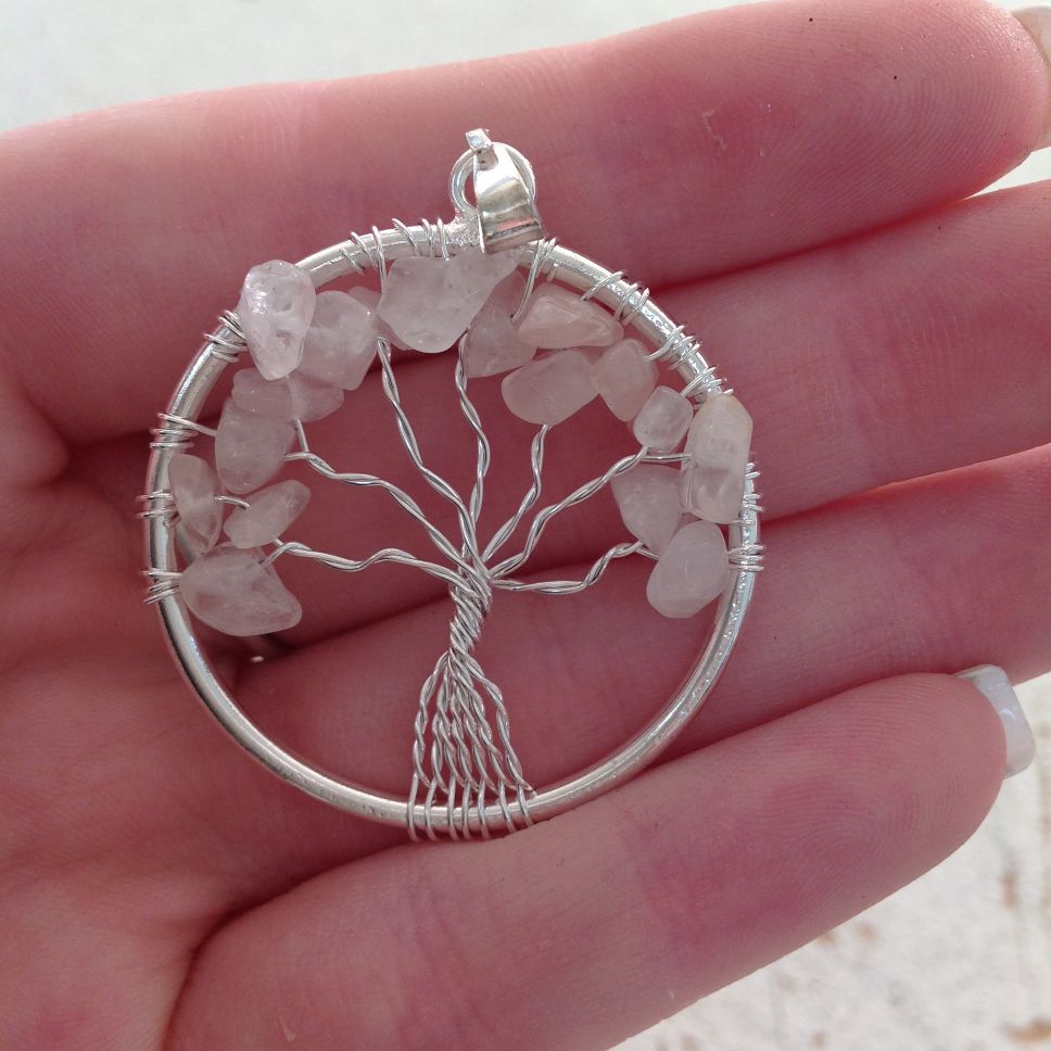 Pendant - Tree of Life - Rose Quartz