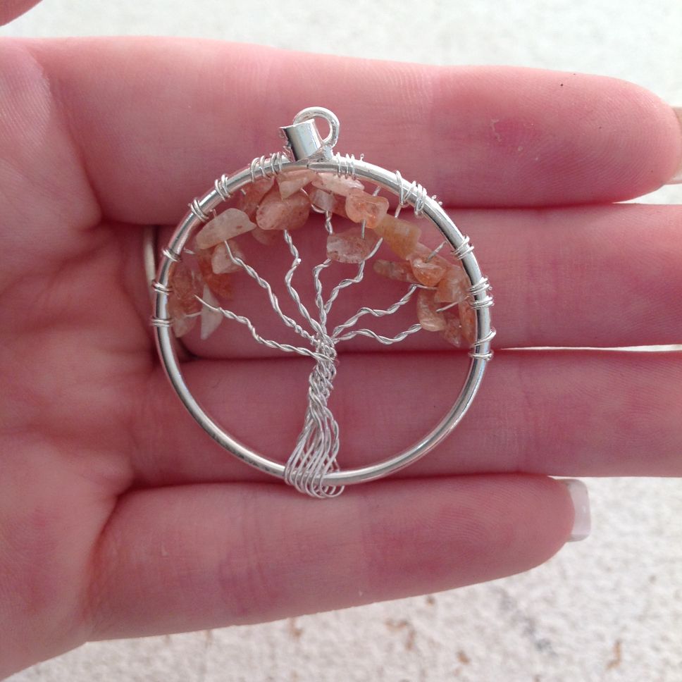Pendant - Tree of Life - Peach Moonstone