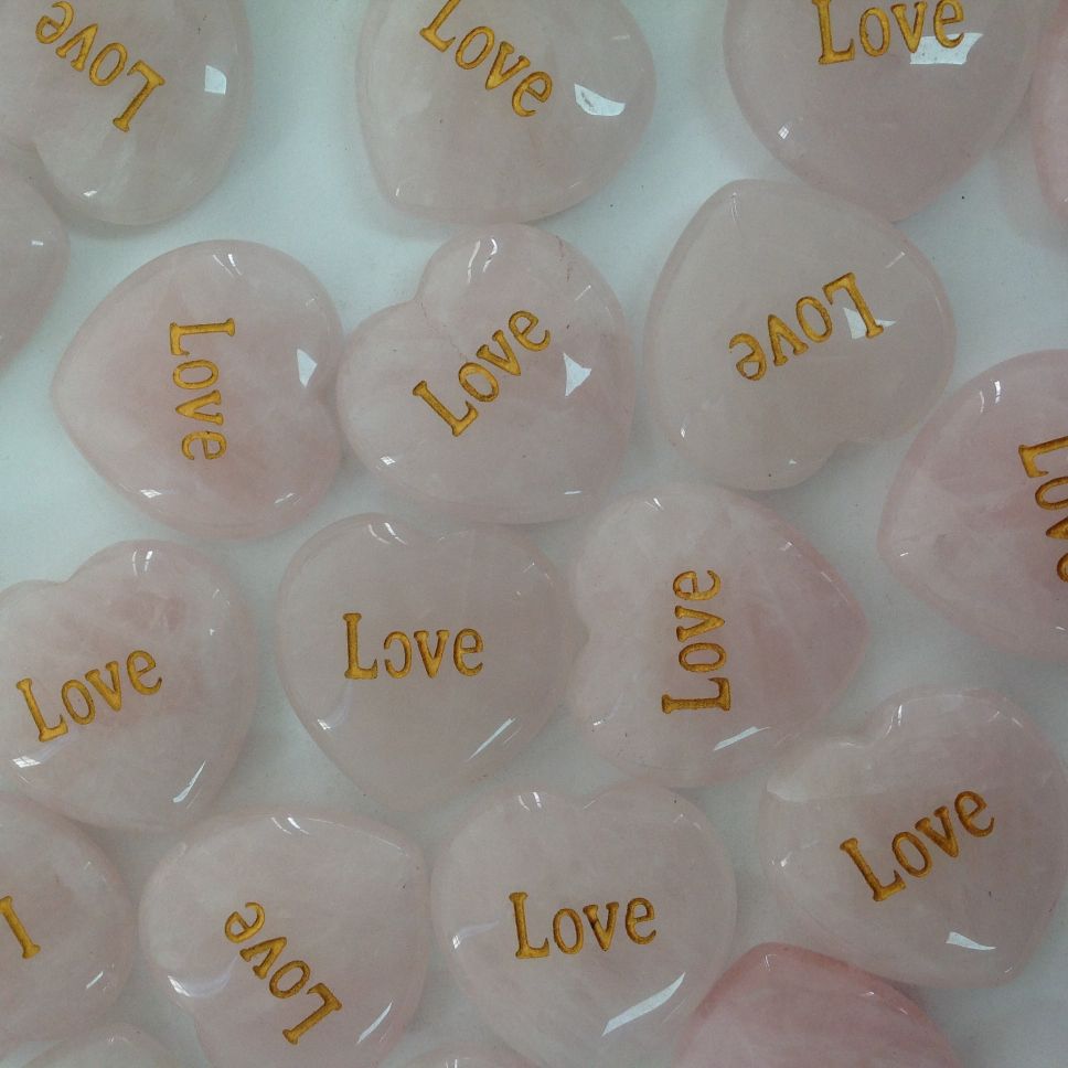 Word Stone Heart - Rose Quartz