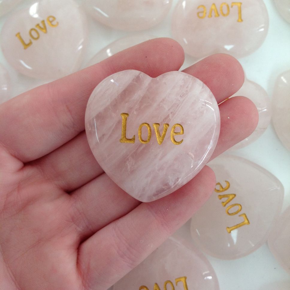 Word Stone Heart - Rose Quartz