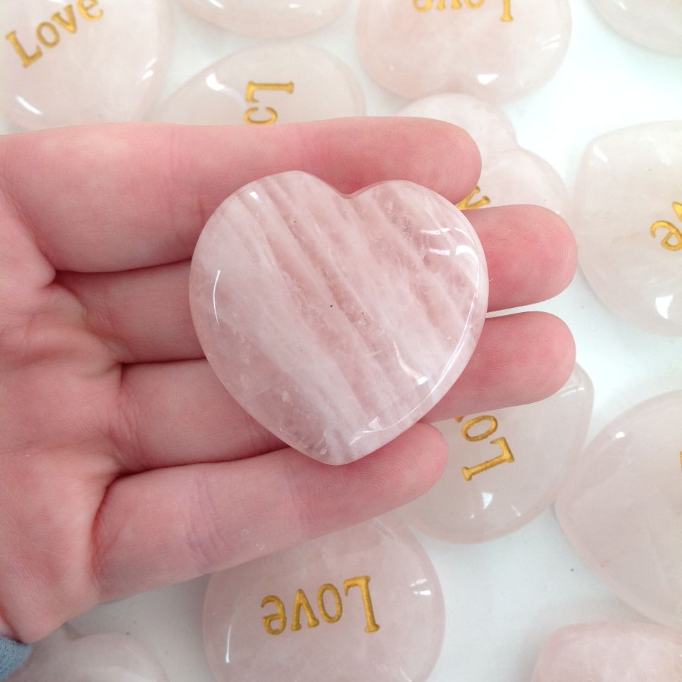 Word Stone Heart - Rose Quartz