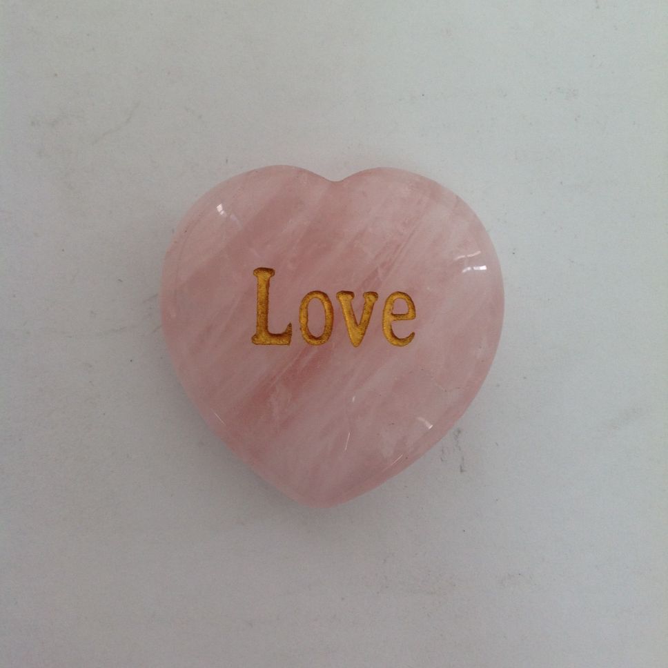 Word Stone Heart - Rose Quartz