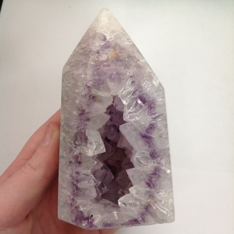Amethyst Druzy Quartz Point Geode - A