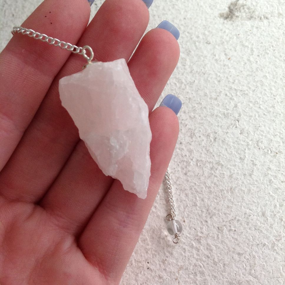 Rose Quartz Rough Pendulum