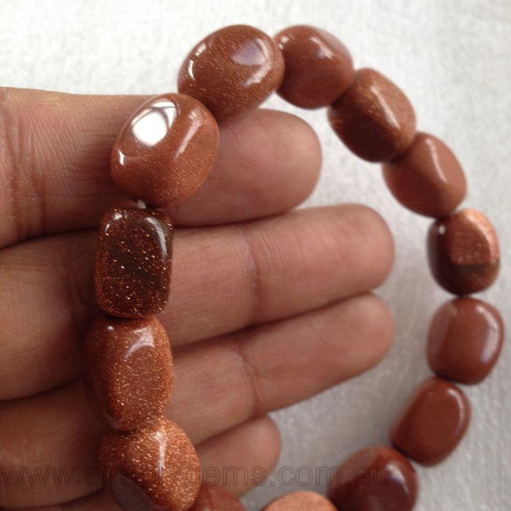 Nugget Bracelet - Goldstone RED