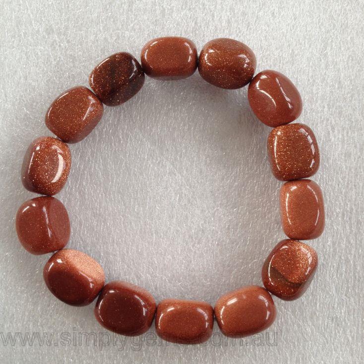 Nugget Bracelet - Goldstone RED