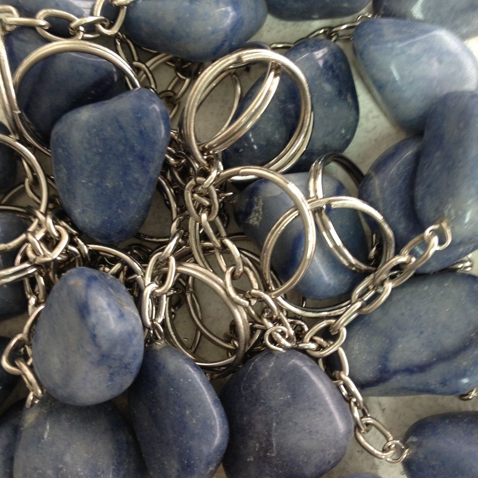 Tumbled Key Chain - Blue Quartz