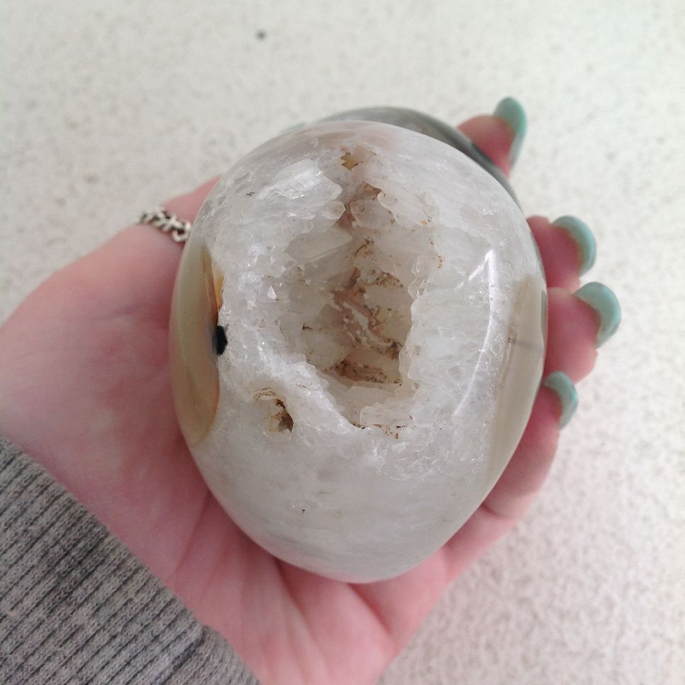 Agate and Quartz Heart - 8cm